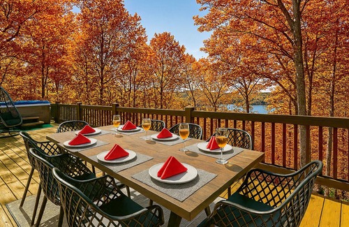 Blue Ridge Cabin | Fall splendor, Mountain Lake views HotTub Firepit Pool arcade games