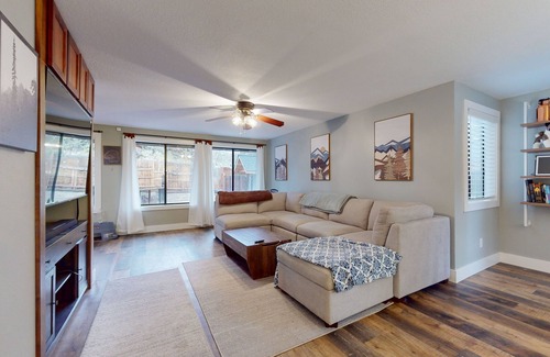 Bend House | Family-friendly home with private pool and hot tub, home theater, shuffleboard