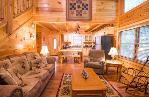 Sevierville Cabin | FAMILY FUN 2 bedroom cabin w/hot tub, fire pit only 4.5 miles from PF Parkway.