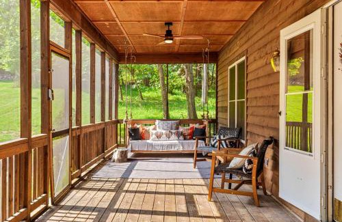 Luray House | Family Screened Porch with Swing Fire Pit Grill and Deck