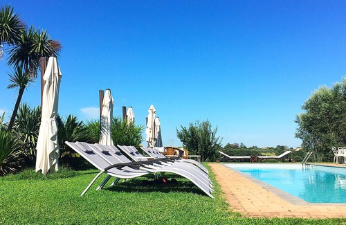 Lake Bracciano Villa | Farmhouse 30 minutes from Rome. Panoramic private swimming pool, garden and playground.