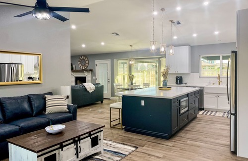 Gilbert House | Farmhouse Style Ranch house with Pickleball court and pool in Gilbert!