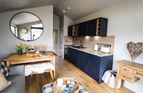 Rhayader Cabin | Fawns Rest - a cabin that sleeps 4, 1 bedroom, sofabed, hot tub