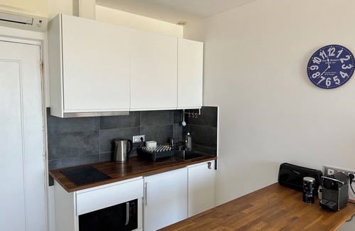 Villeneuve Loubet Beach Apartment | Feet in the water, the view of the beach and the sea