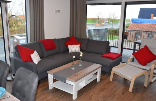 Fedderwardersiel Apartment | Ferienwohnung Ankerplatz - Appartement/fewo, Dusche und Badewanne, 2 Schlafrä