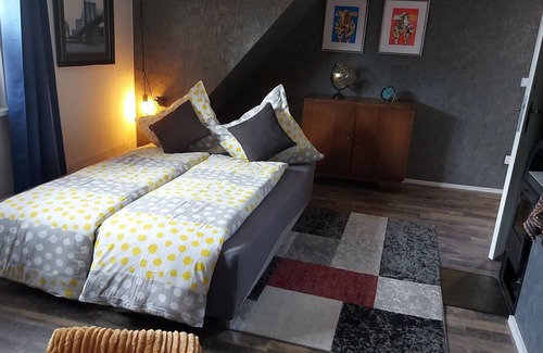 Uftrungen Apartment | Ferienwohnung 'frühauf' in Südharz met Dakterras, 2 Slaapkamer, max 6 Personen