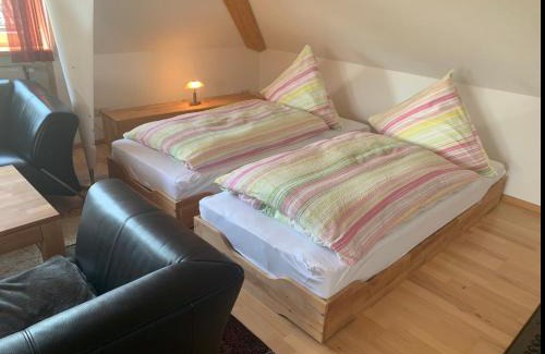 Altenwalde Apartment | Ferienwohnung Raffael 100 qm, 2 große Betten im Wohnzimmer