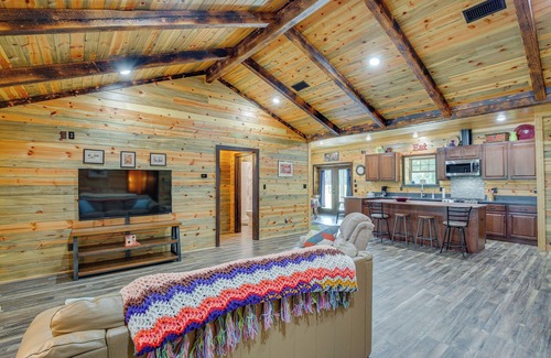 Quitman Cabin | Fire Pit at Dog-Friendly Countryside Quitman Cabin
