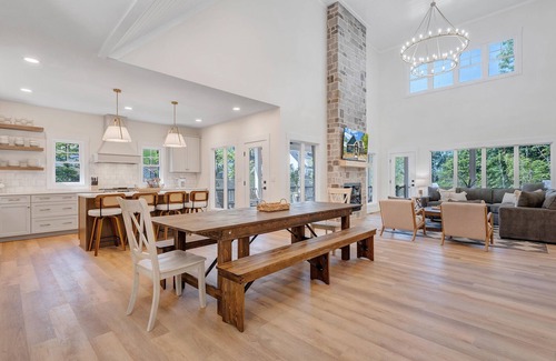 Moneta House | Firefly Estate, Lakefront Luxury w/Covered Verandas + Heated Salt Pool, Hot Tub, Dock!