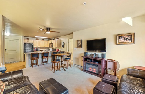 Steamboat Springs Condo | First Light, Ski Area Views, AC Unit in Living Space, Deck and Desk for Working!