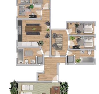 Trudering-Riem Apartment | Flatista Homes - Penthouse with Rooftop Gym