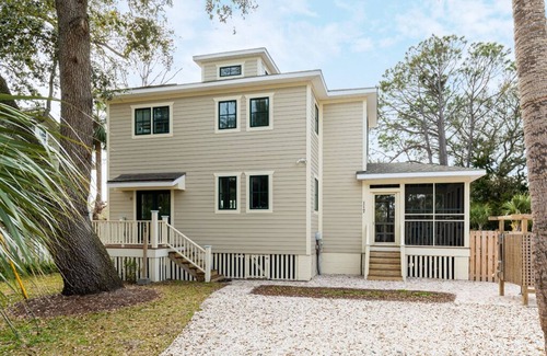 Tybee Island House | Flip Flop Lagoon | Private Pool and Spa Oasis