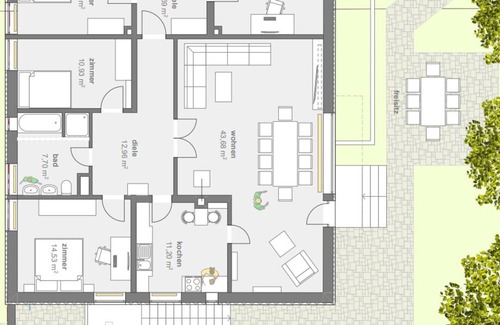 Kelheim Condo | formerly. Pastor + basement flat for up to 18 people, garden