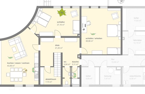 Kelheim Condo | formerly. Pastor + basement flat for up to 18 people, garden