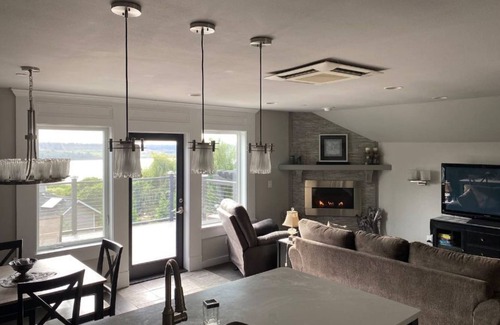 Fox Island Apartment | FOX LODGE - Private hottub & fire pit! Shared pool with mountain & water views!