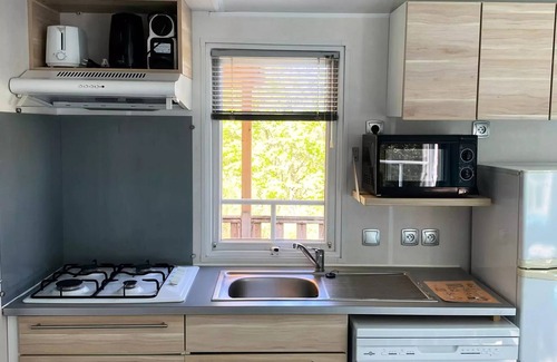 Rouffignac-Saint-Cernin-de-Reilhac House | Flower Camping Les Terrasses de Dordogne * - Mobile home Premium 30 m2 (3 bedrooms) terrace semi-covered 15m2 + TV + LV + Clim 6 persons