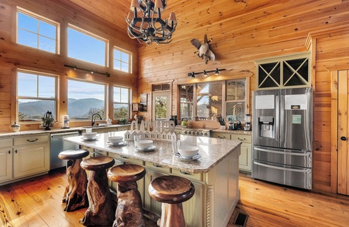 Gatlinburg - Pigeon Forge Cabin | Free Tickets | Luxury Cabin, Jaw Dropping Views, Hot Tub, Games, Fire-Pit