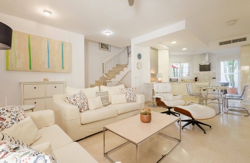 Marbella Ski Chalet | Front line beach townhouse with sea views and south facing, in Costabella