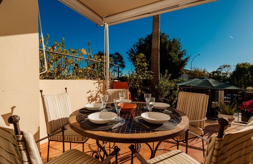 Marbella Ski Chalet | Front line beach townhouse with sea views and south facing, in Costabella