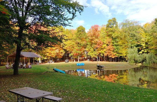 Rushville RV Rental | Full Site Woodland Glamping Rental near 3 of NY's Finger Lakes for 14+