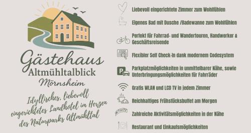 Mornsheim Hotel | Gästehaus Altmühltalblick Mörnsheim