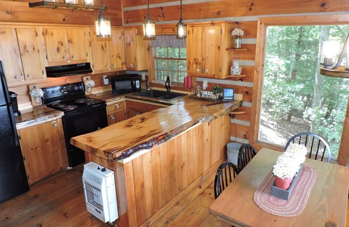 Blue Ridge Cabin | Genuine Log Cabin with Beautiful Long Range Mountain Views on Private 4 Acres