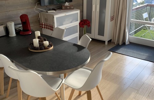 Flaine Apartment | Get a bird's eye view of Mont Blanc! Large studio with mountain view