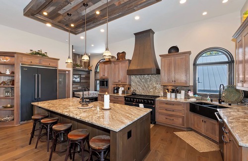 Big Bear Lake Cabin | Gilner Point Lakefront by Destination Big Bear : Over 5,700 Square Feet of Lakeside Luxury! Ornate Iron and Marble Accents!