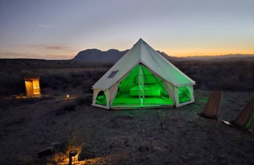 Terlingua House | Glamping Tent w Queen Size Bed & Incredible Views