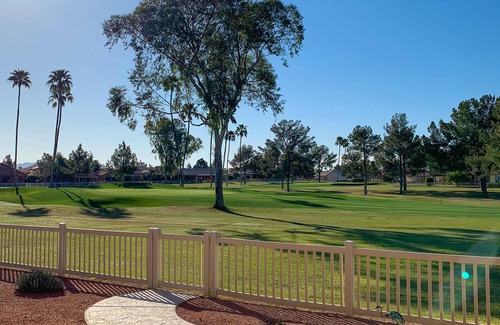 Palo Verde House | Golf-view home with shared pool/hot tub/tennis court, private patio, & W/D