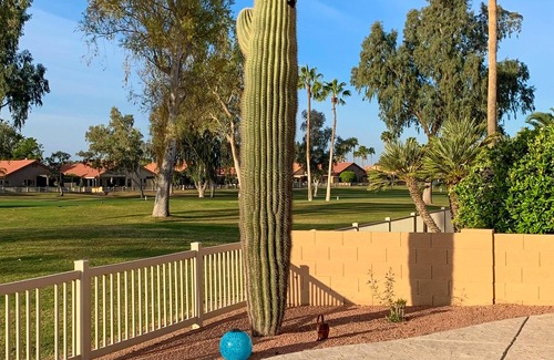 Palo Verde House | Golf-view home with shared pool/hot tub/tennis court, private patio, & W/D