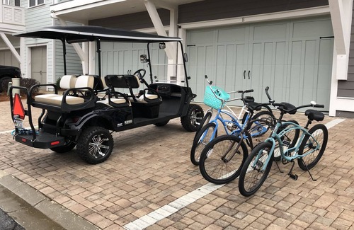 Panama City Beach House | Gorgeous 30A Beach rental with 6 seater golf cart included close to Hub/pool!