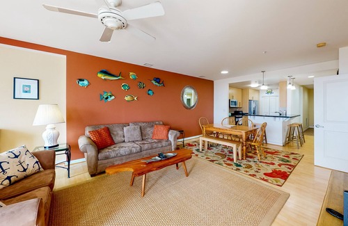 Sandbridge Condo | Gorgeous bay-view condo with grills, pool, gym & balcony