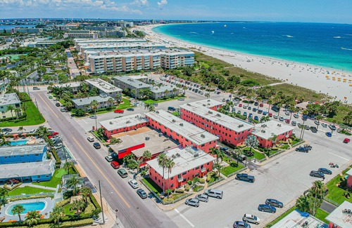 St. Pete Beach Condo | Gorgeous Beach View balcony and heated pool
