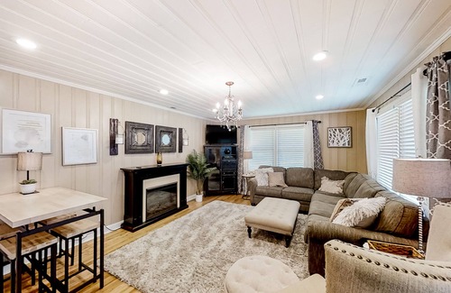 Little River House | Gorgeous coastal cottage with patio, covered deck, AC, & W/D