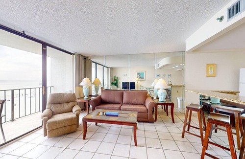 Panama City Beach Condo | Gorgeous Gulf-view condo with private balcony, beach access, & pool