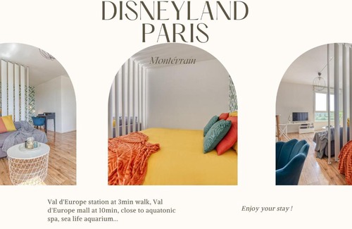 Montevrain Apartment | Grand studio Disney, queen size, coffee, WIFI