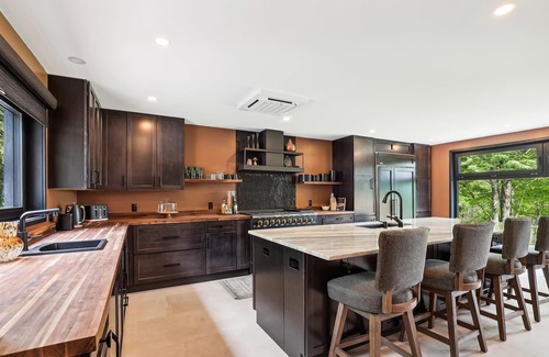 Stowe House | Green Mountain Haus: 4 br, fireplaces, a/c, private pond, mountain views!