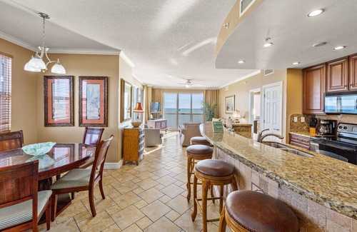 Panama City Beach Condo | Gulf Front END Unit in Sunrise Beach, Wrap Around Balcony! Close 2 Pier Park!