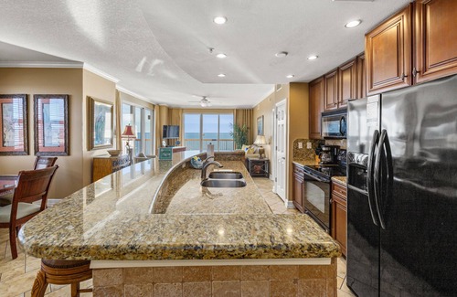 Panama City Beach Condo | Gulf Front END Unit in Sunrise Beach, Wrap Around Balcony! Close 2 Pier Park!
