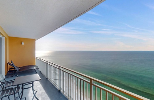 West Panama City Beach Condo | Gulf-front resort condo with beach view, balcony & pools/hot tub/lazy river