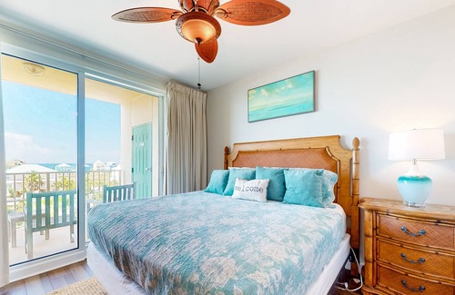 Fort Morgan Condo | Gulf-view beach condo with balcony, pool, hot tub, fitness center, AC, & W/D