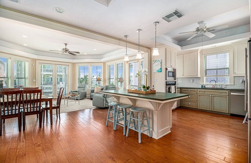 Beachside Village House | Gulf-view home with three balconies - walk to beach - central AC & private W/D