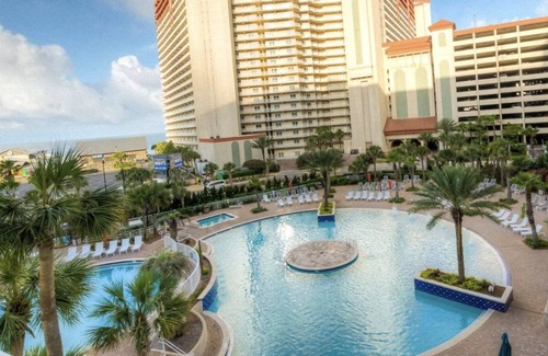 Long Beach Condo | 🦩Gulf Views! Top Shelf at Laketown Wharf #2108🦩