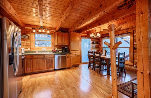 Chalet Village Cabin | Hand-Hewn Log Cabin near Downtown, Sleeps 6