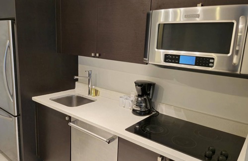 Doral Condo | Hardrock Stadium, Convenient XL Studio, kitchen