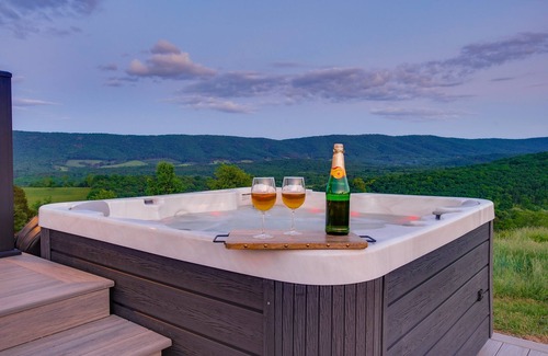 Augusta Cabin | Hart's Overlook | HOT TUB, Mtn Views + Private Pond!