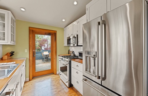 Saugatuck House | Heated pool and steps from downtown Saugatuck! Family-friendly retreat