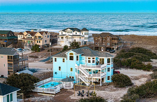 Carova Beach House | Heated pool, hotub, firepit oceanview, Wild Horses, 6 bed 7 baths
