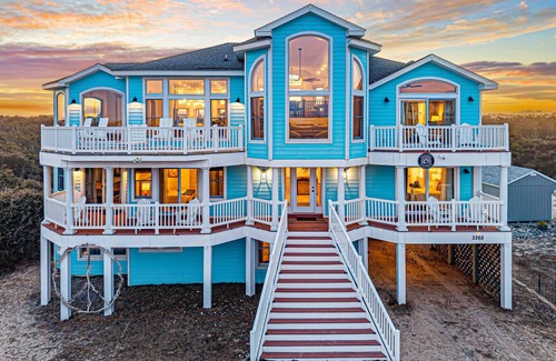 Carova Beach House | Heated pool, hotub, firepit oceanview, Wild Horses, 6 bed 7 baths
